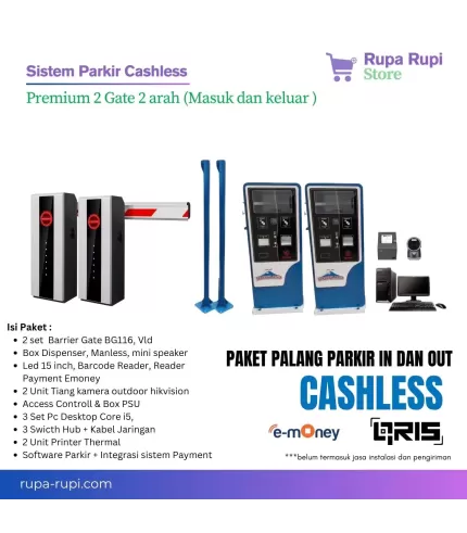Paket parkir Non Tunai Cashles Emoney Qris