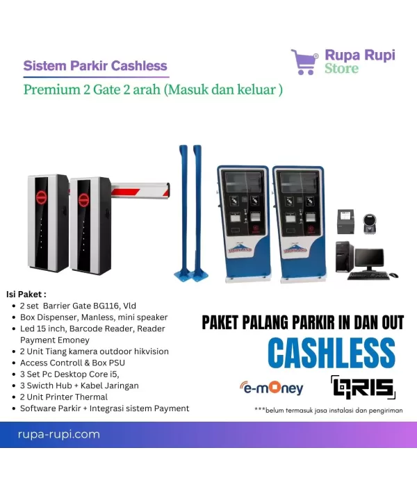 Paket parkir Non Tunai Cashles Emoney Qris