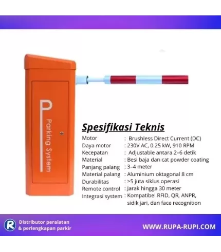 Mesin parkir otomatis barrier gate magnetic servo