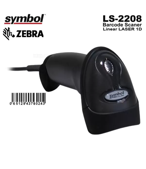 Barcode Scanner 1D Symbol ZEBRA LS2208 Auto Scan Auto Sense USB Plus Stand