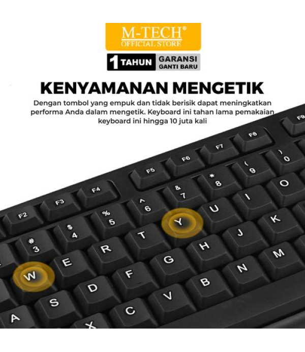 MTECH Keyboard & Mouse Combo Gratis Mousepad 