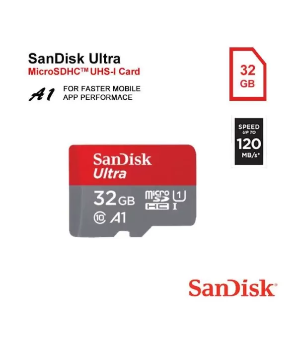 SanDisk Ultra MicroSD 32GB A1 120MB/s microSDHC UHS-I Micro SD Sandisk 32GB A1