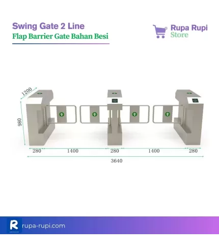 Flap barrier pintu besi Double