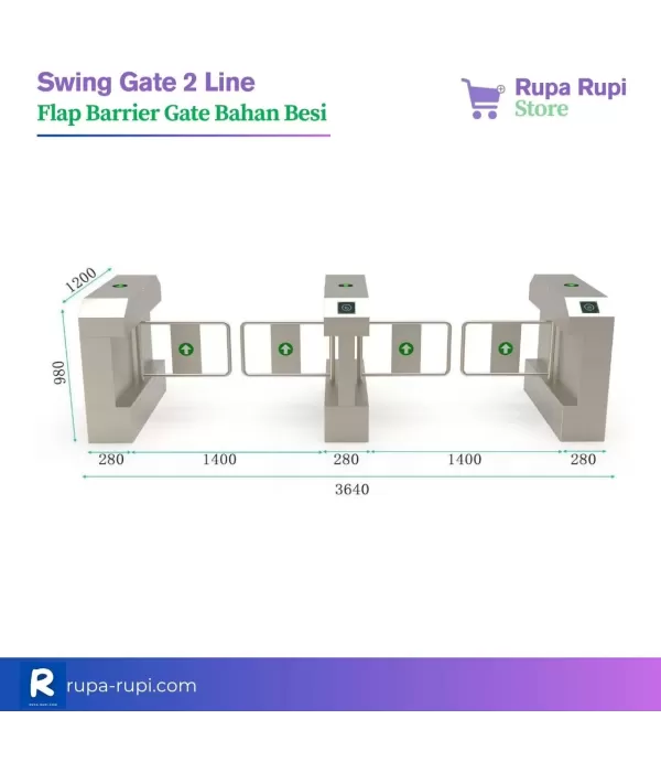 Flap barrier pintu besi Double