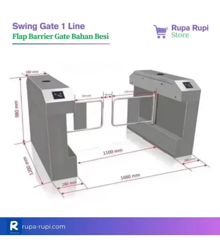 Flap barrier pintu besi Single