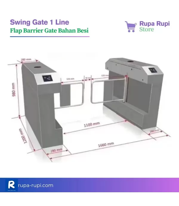 Flap barrier pintu besi Single
