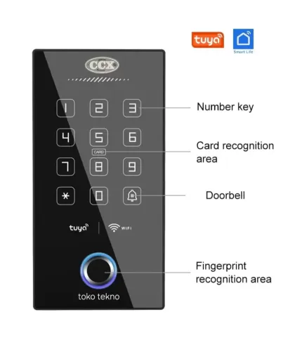 Fingerprint Access Control RFID 13.56mhz IC Scanner Tuya - CCX A23