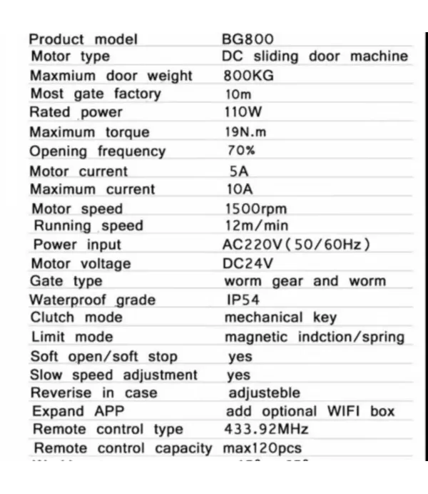 Pagar Otomatis DC 800kg 