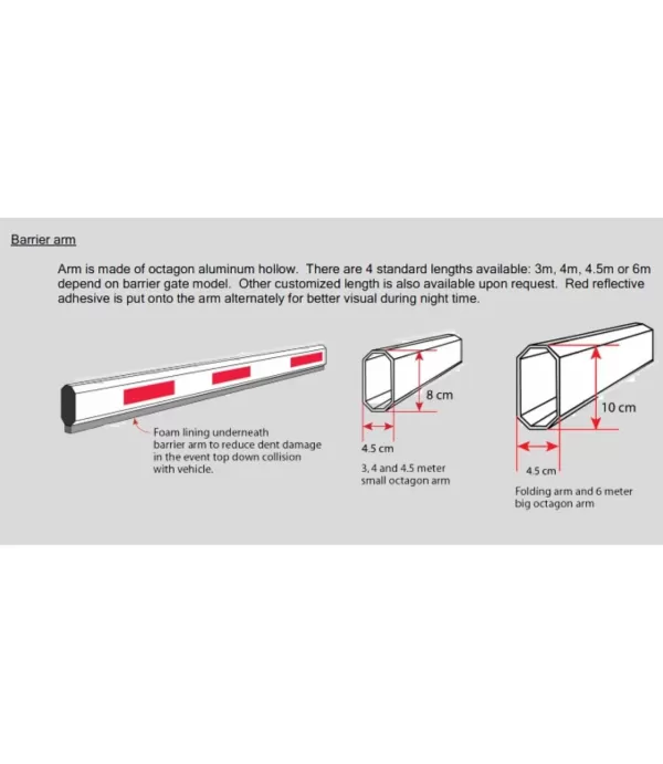 Palang Parkir Alumunium Arm LED