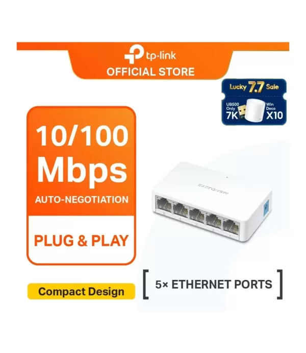 Switch Hub Ethernet TP-Link 5 Port 10/100 Mbps