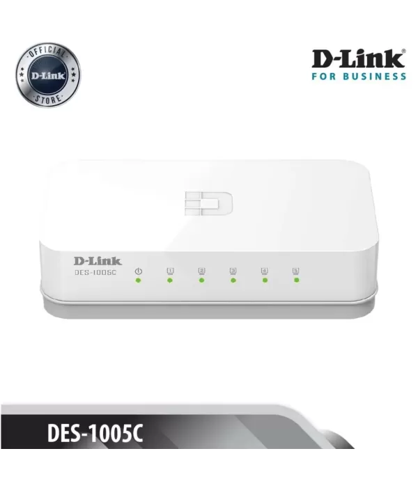 Switch Hub Jaringan D-Link DES-1005C 5-Port Fast Ethernet Original