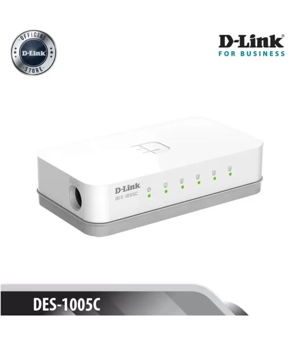 Switch Hub Jaringan D-Link DES-1005C 5-Port Fast Ethernet Original